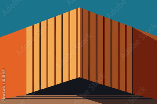Vector illustration of orange building corner