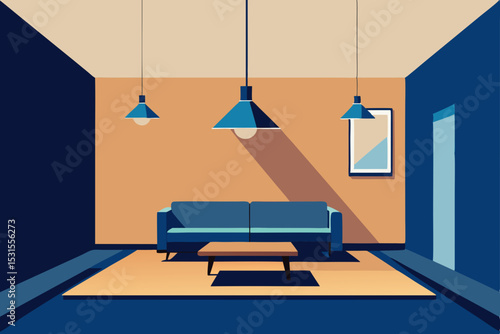 modern bedroom interior with bed