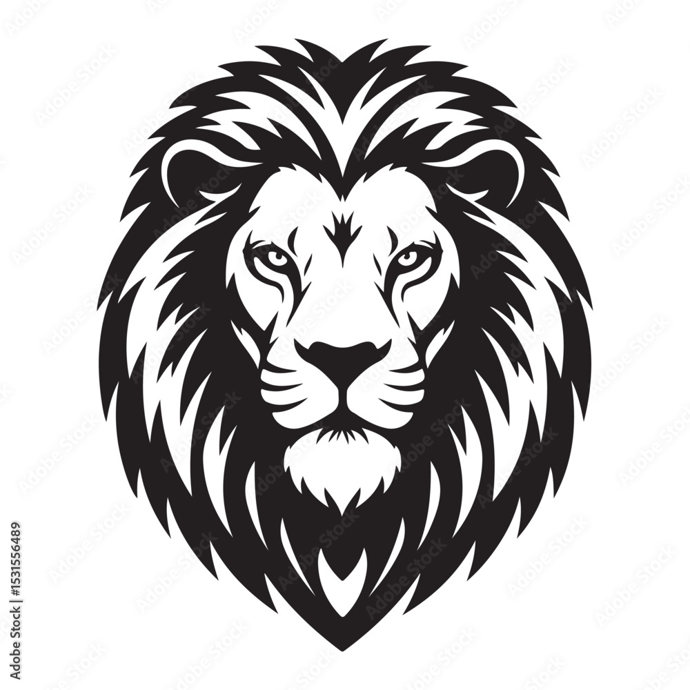 Obraz premium lion head face vector Illustration