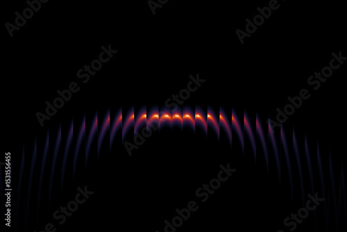 Abstract pink, purple, and yellow glass gradient on a black background. Futuristic and vibrant design with a glossy, translucent texture. Ideal for use in digital art, tech interfaces, and modern back