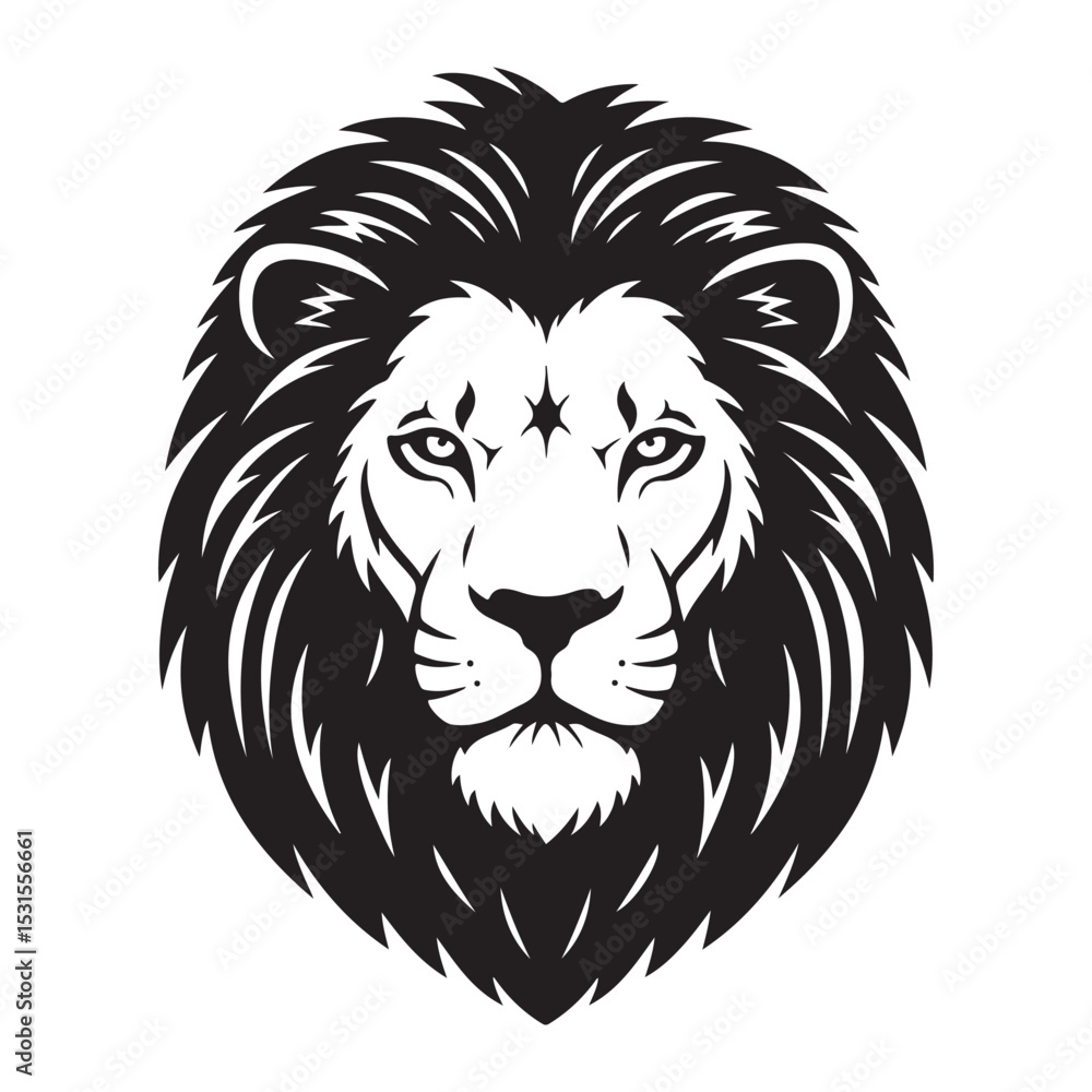 Fototapeta premium lion head face vector Illustration