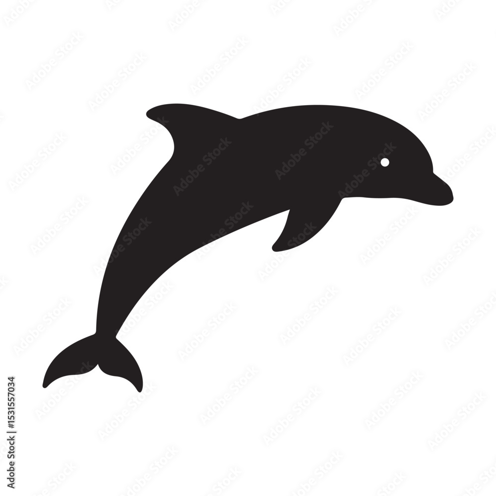 Fototapeta premium Jumping dolphin vector illustration