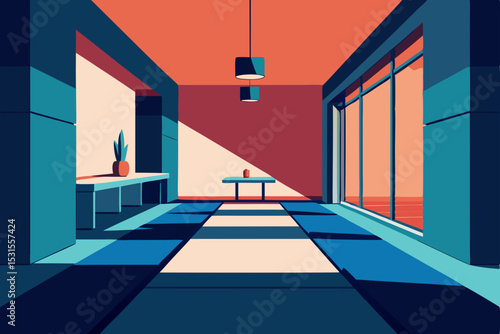 corridor in a modern building