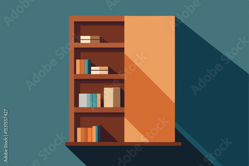 vector illustration of a bookshelf