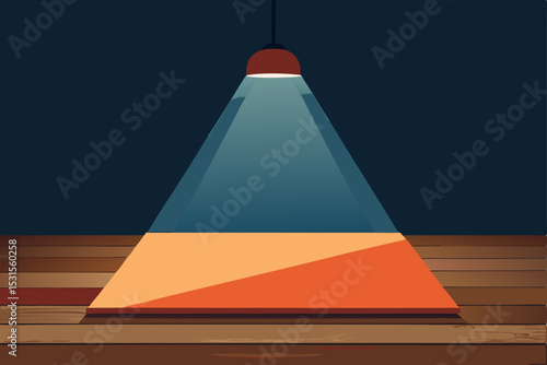 Vector illustration of hanging pyramid lamp