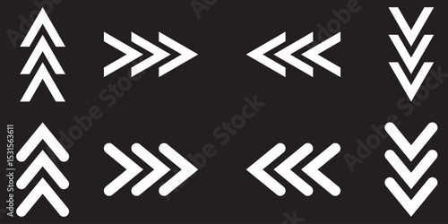 Acceleration arrow icon set, turn sign, speed - stock vector. Vector