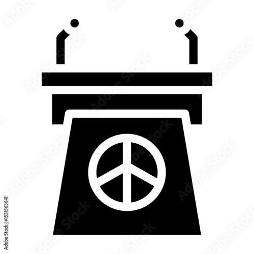 Tribune Vector Glyph Icon Design