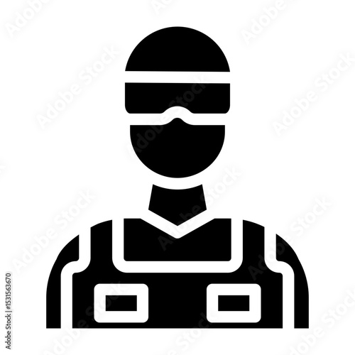 Riot Police Vector Glyph Icon Design