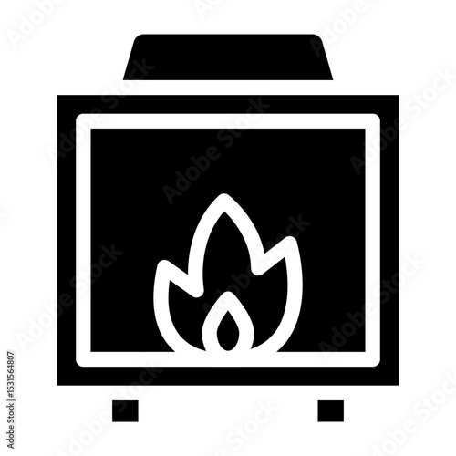 Gas Furnace Vector Glyph Icon Design