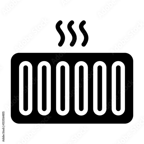 Heat Radiator Vector Glyph Icon Design