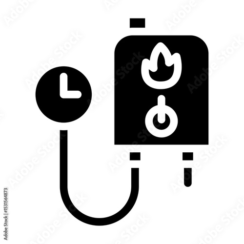 Tankless Water Heater Vector Glyph Icon Design