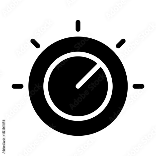 Temperature Knob Vector Glyph Icon Design