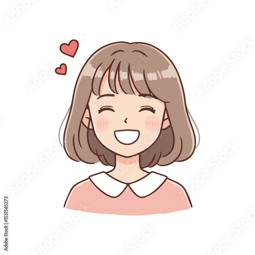 Thoughtful introverted teen girl illustration