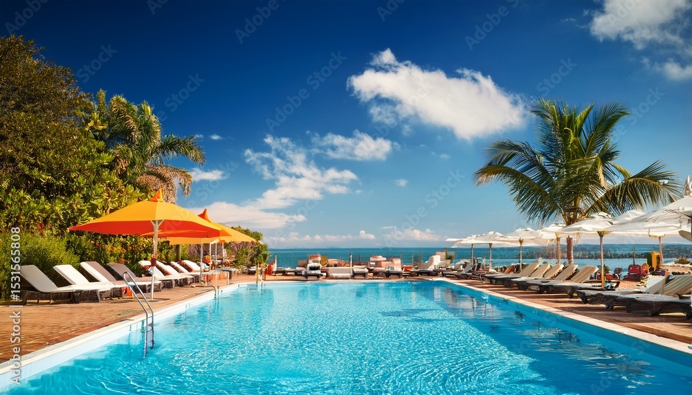 Fototapeta premium fancy pool party summer poster