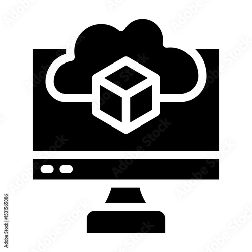 Virtual Machine Vector Glyph Icon Design