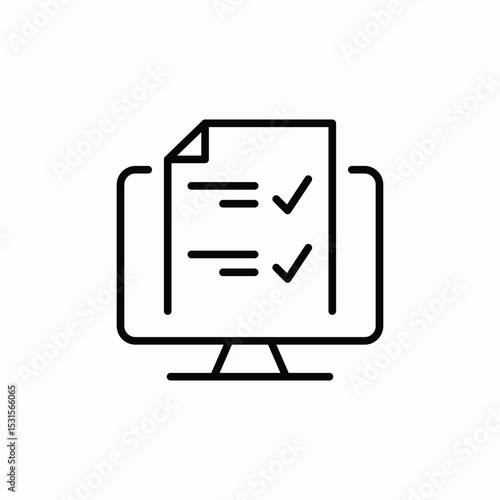laptop list document icon sign vector