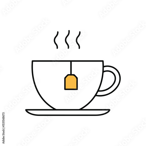Minimalist thin line coffee cup icon for branding