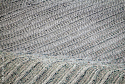 Wavy Plowed Field at Sunset