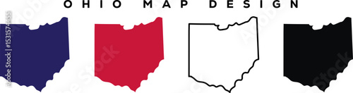 Minimal Ohio State Outline – Line Art Map Silhouette