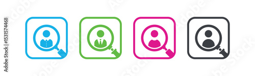 Hiring icon set illustration. Human resources sign and symbol. Profile Searching and Recruitment vector