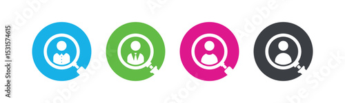 Hiring icon set illustration. Human resources sign and symbol. Profile Searching and Recruitment vector