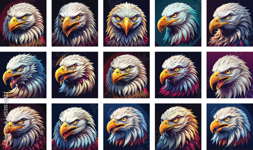  A seamless vector pattern set of funny cartoon animals with colorful holiday sphere and candy illustrations