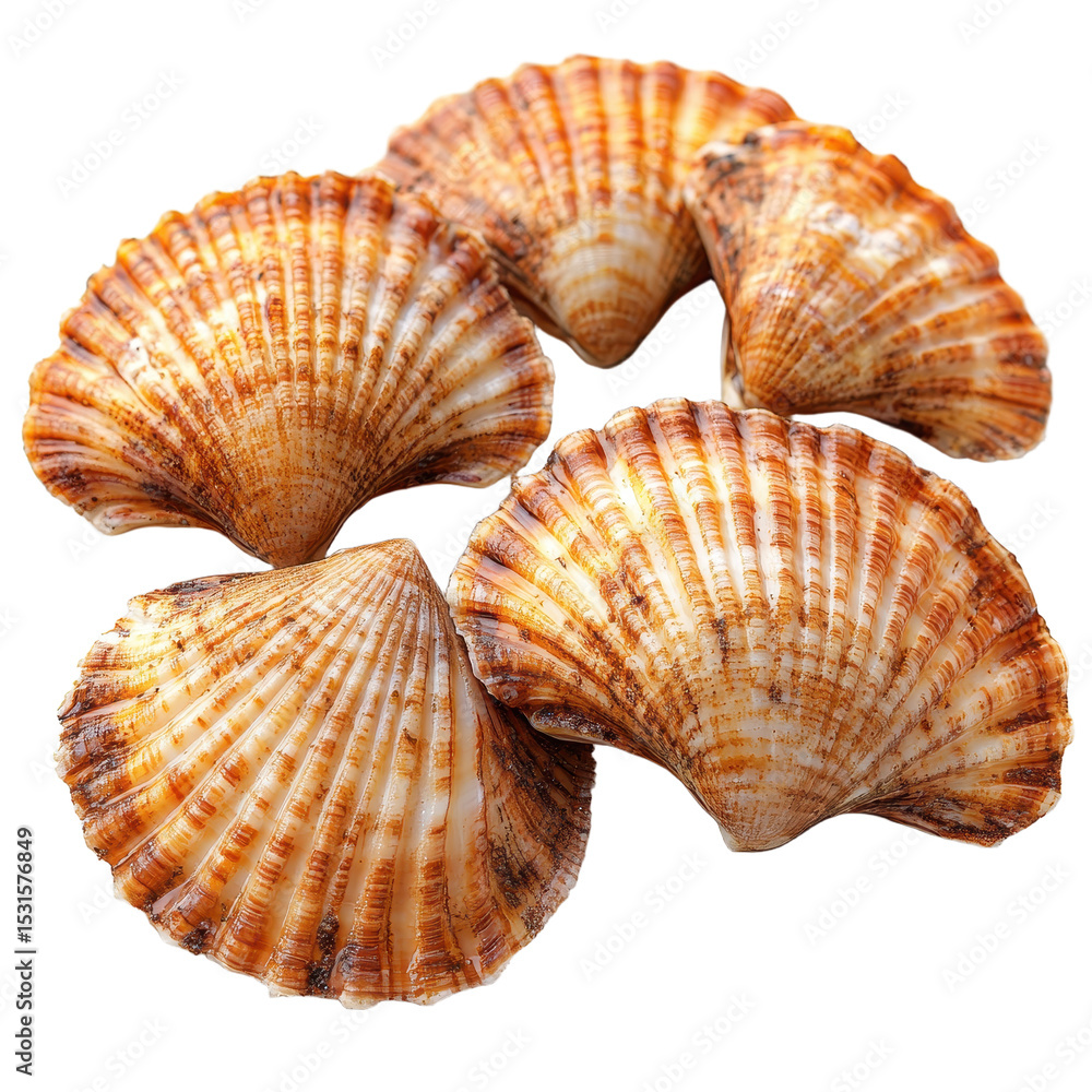 Obraz premium Scallops isolated on transparent background.
