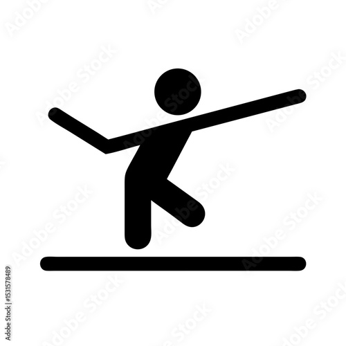 Slackline Balancing Pose Icon – Silhouette Vector:
Minimalist icon showing a person balancing in a pose on a slackline, perfect for balance sports, fitness, and activity brands.
