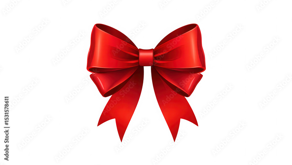 Fototapeta premium Elegant Red Ribbon Bow Perfect for Gift Wrapping, Decorations, and Design Projects
