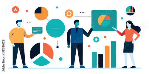 Business team collaboration data analysis charts graphs presentation