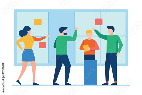 Team collaboration agile project management brainstorming session