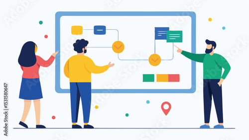 Team collaboration workflow planning process diagram