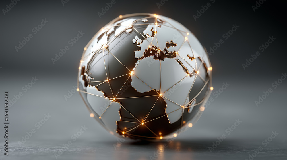 Glowing globe with network connections, vibrant and futuristic, global connectivity, digital network, international communication, tech business. Glowing globe with network connections, vibrant and futuristic, global connectivity, digital network, international communication, tech business.