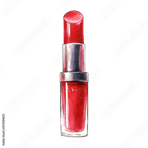 Lip Gloss, watercolor drawing vector, isolated on a white background.