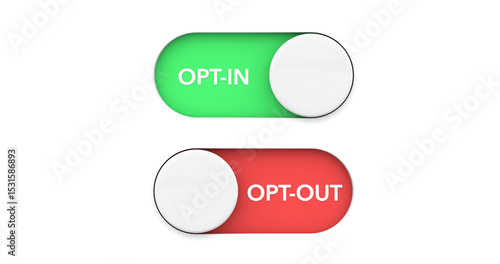 Opt In Vs out Marketing Consent Agree to policy and Terms 3d Illustration