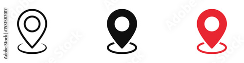 Location icon symbol , Map pin place marker. location pointer icon symbol in flat style. Red Location pin icon, Navigation sign