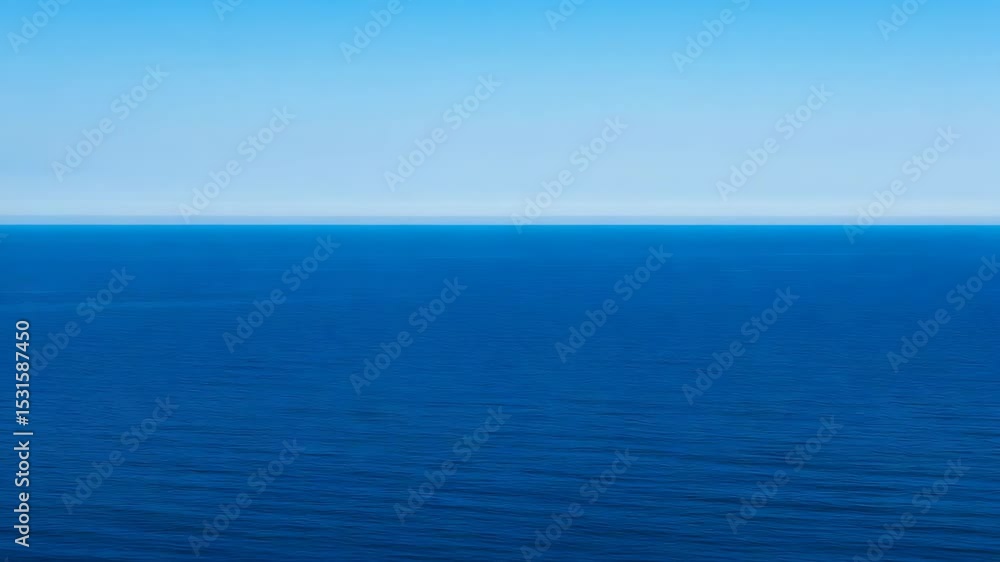Vast Deep Blue Ocean Meets Clear Light Blue Sky At Horizon Under Daylight Vast Deep Blue Ocean Meets Clear Light Blue Sky At Horizon Under Daylight