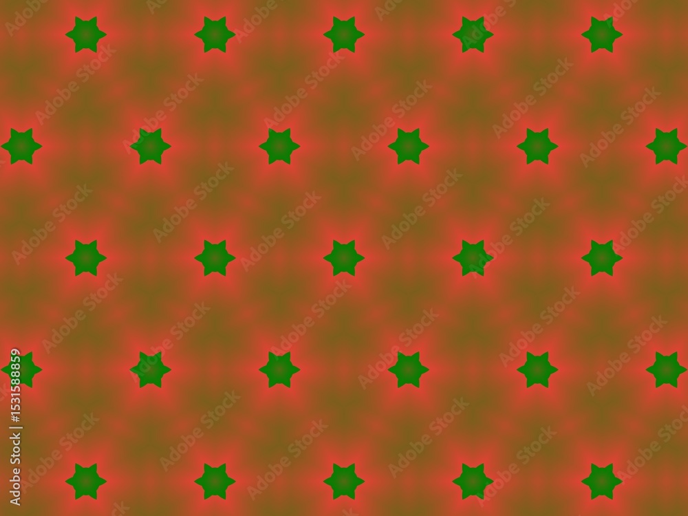 Seamless pattern of green stars on a red and green gradient background, perfect for festive designs and various applications. Seamless pattern of green stars on a red and green gradient background, perfect for festive designs and various applications.