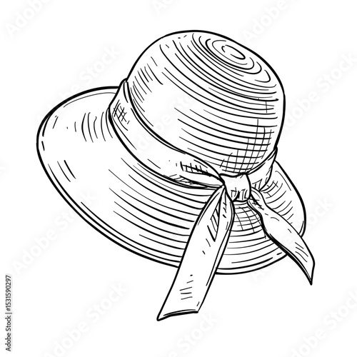 Woman hat handdrawn illustration⁠
