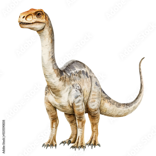 Lambeosaurus, watercolor clipart vector, isolated on a white background.