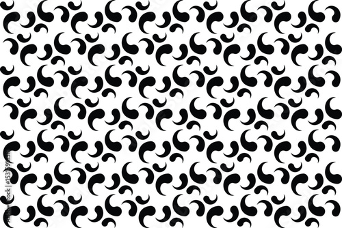 A seamless abstract swirl pattern in black and white. 