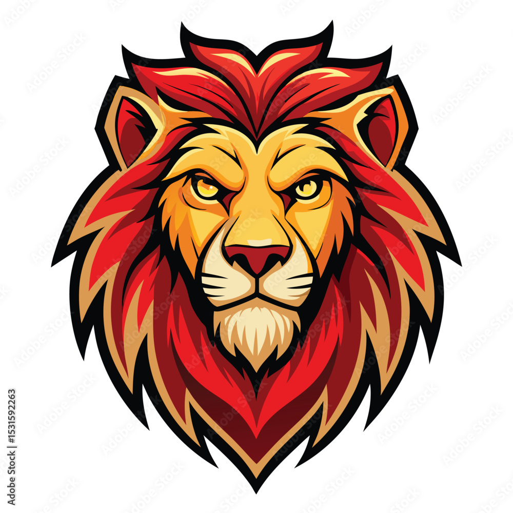 Obraz premium Fierce lion head illustration