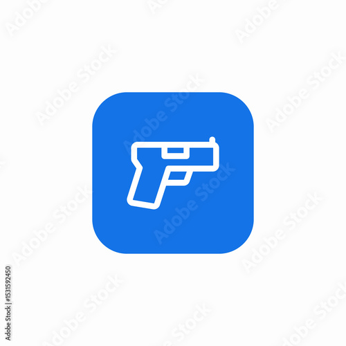 handgun pistol icon sign vector