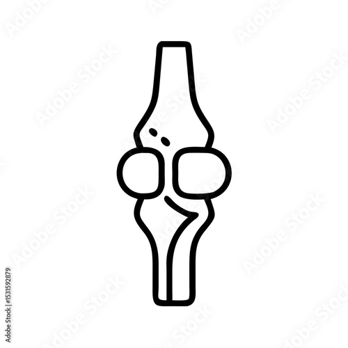 Simple line drawing of a mechanical joint on a white background  
