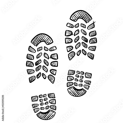 Human Footprints Handdrawn Illustration⁠
