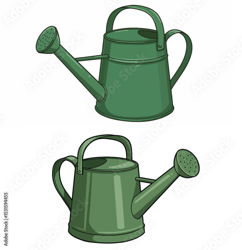 Green Watering Cans for Gardening and Plant Care