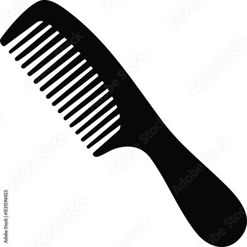 Hair comb grooming tool silhouette vector illustration for personal care and styling usage 