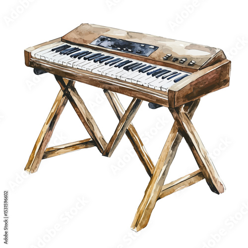 Keyboard Stand, watercolor clipart vector, isolated on a white background.