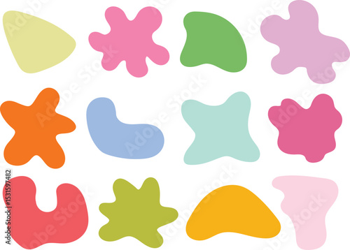 colorful organic blob fluid form collection