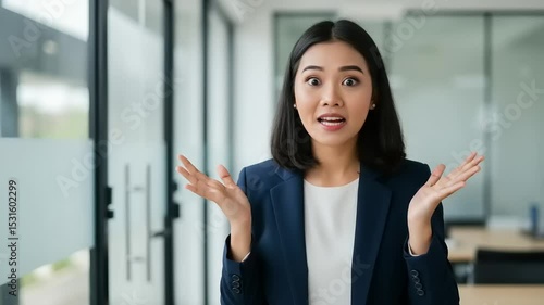 Surprised business woman in office environment